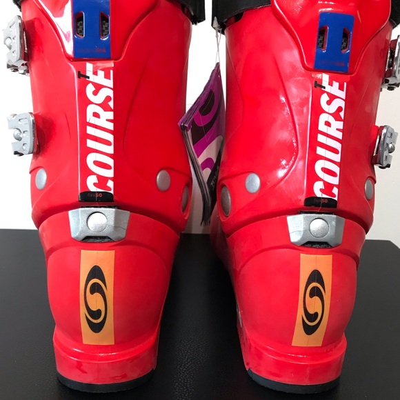 NWT Salomon Course T Snow Ski Boots Flex 41 8 Mens 8 Womens 9 Red 13.5" - Picture 12 of 16
